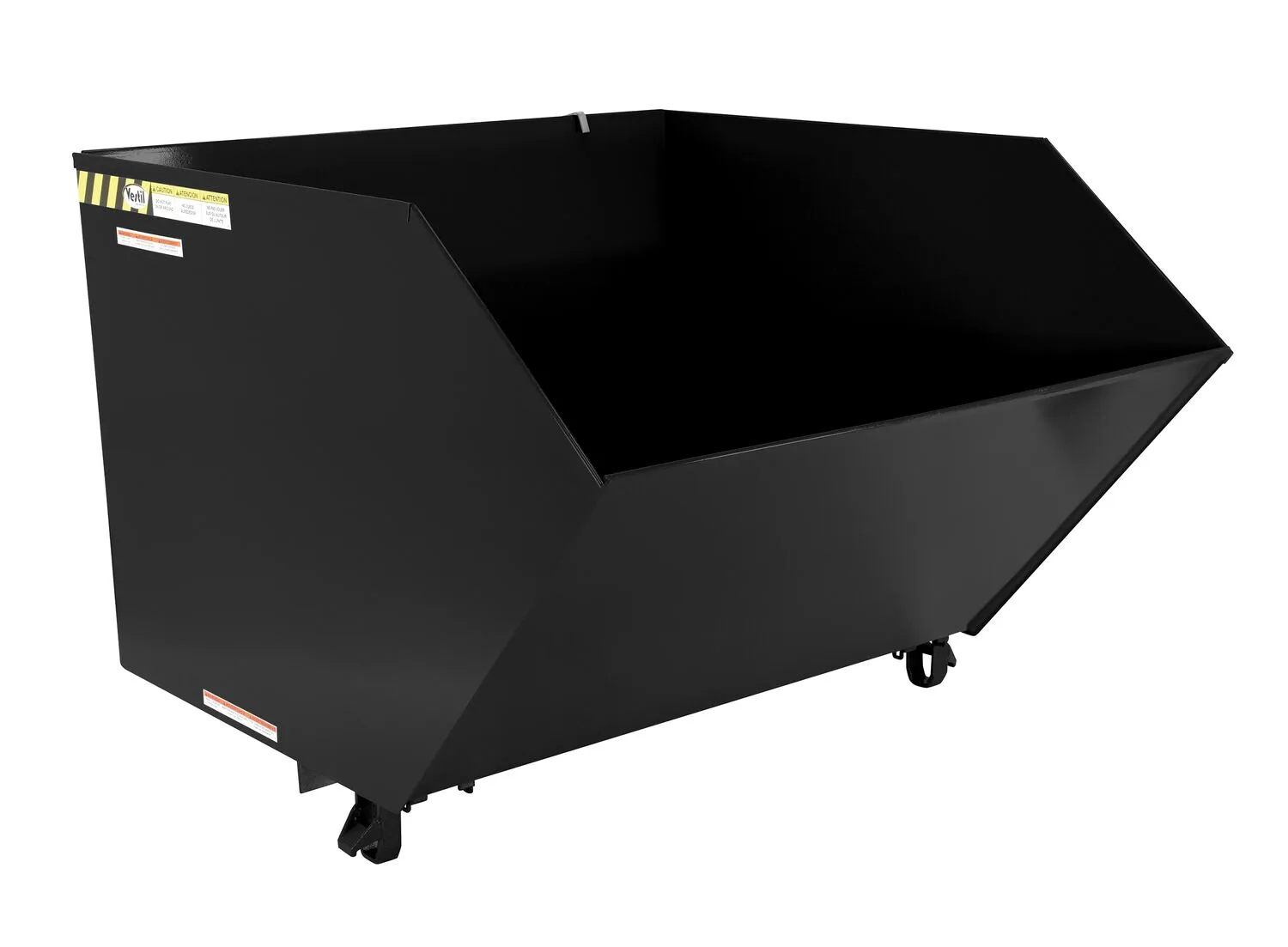 Vestil H-150-LD-BLK-SG h style - low profile 90 degrees self-dumping steel hopper