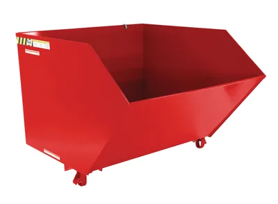 Vestil Steel Medium Duty Low Profile Self Dumping Hopper 1-1/2 Cubic Yard 4000 Lb. Capacity Red