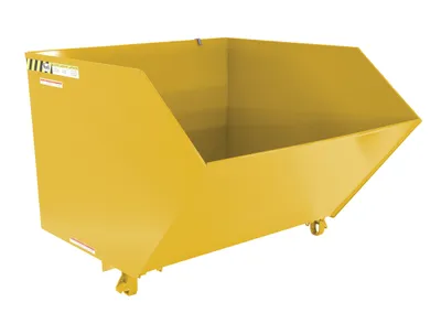 Vestil Steel Medium Duty Low Profile Self Dumping Hopper 1-1/2 Cubic Yard 4000 Lb. Capacity Yellow