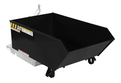 Vestil Steel Heavy Duty Low Profile Self Dumping Hopper 1/4 Cubic Yard 6000 Lb. Capacity Semi Gloss Black