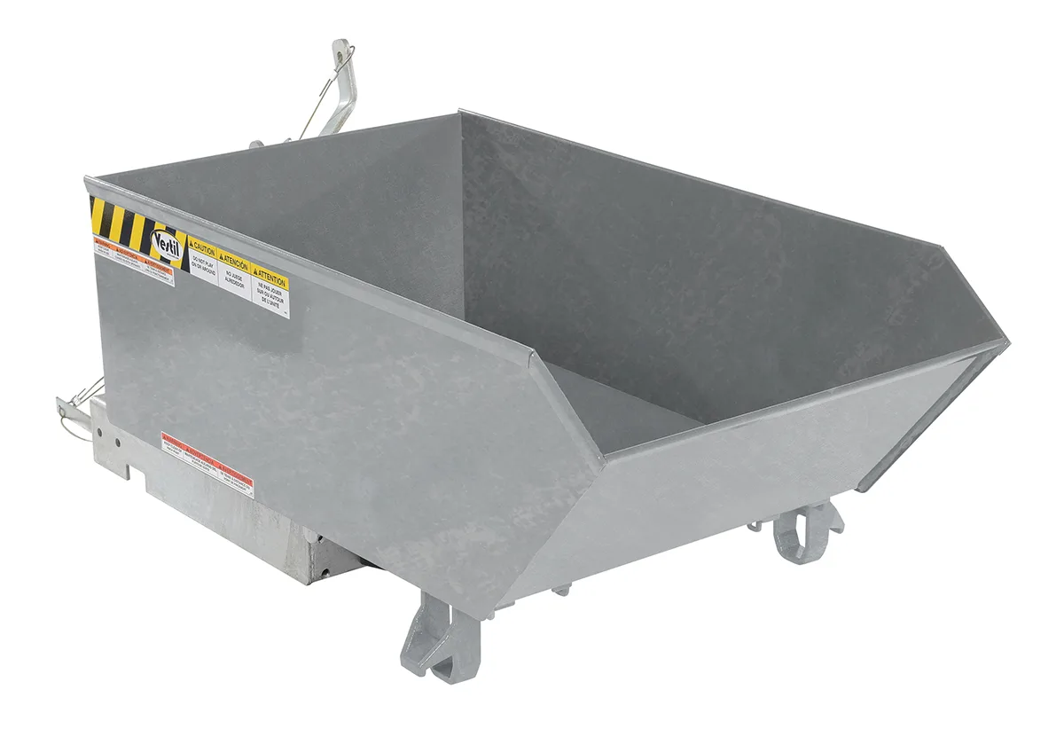 Vestil H-25-HD-GAL h style - low profile 90 degrees self-dumping steel hopper
