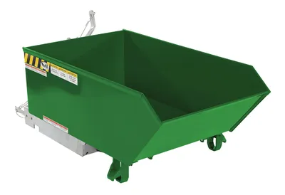 Vestil Steel Heavy Duty Low Profile Self Dumping Hopper 1/4 Cubic Yard 6000 Lb. Capacity Green