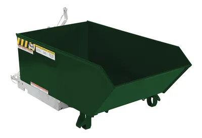 Vestil Steel Light Duty Low Profile Self Dumping Hopper 1/4 Cubic Yard 2000 Lb. Capacity Hunter Green