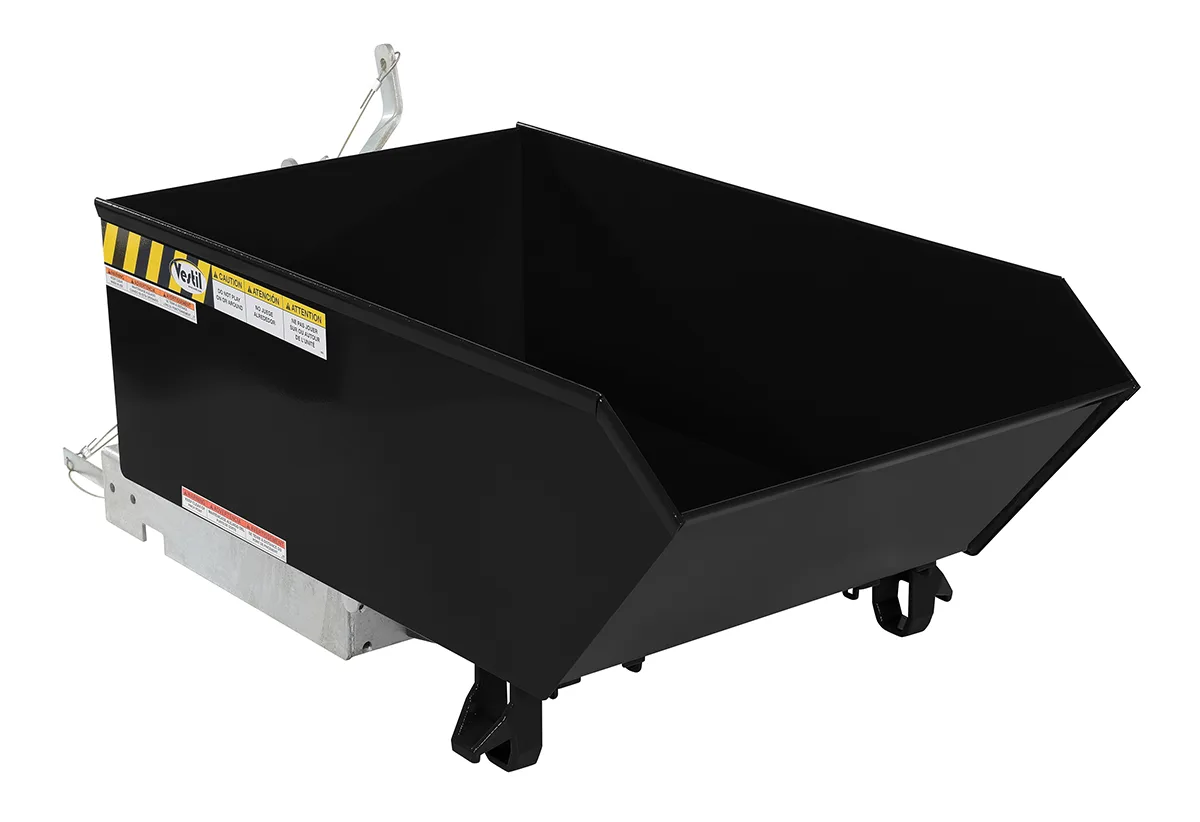 Vestil H-25-MD-BLK-SG h style - low profile 90 degrees self-dumping steel hopper