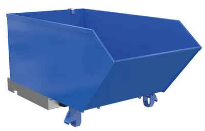 Vestil Steel Heavy Duty Low Profile Self Dumping Hopper 1/3 Cubic Yard 6000 Lb. Capacity Blue