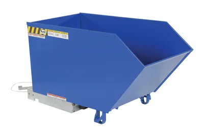 Vestil Steel Heavy Duty Low Profile Self Dumping Hopper 1/2 Cubic Yard 6000 Lb. Capacity Blue
