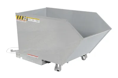 Vestil Steel Heavy Duty Low Profile Self Dumping Hopper 1/2 Cubic Yard 6000 Lb. Capacity Galvanized