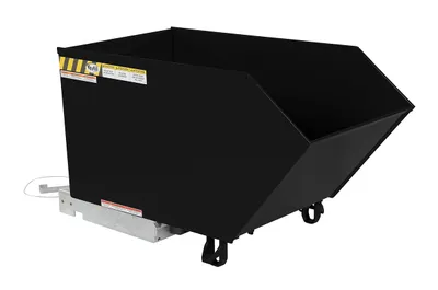Vestil Steel Light Duty Low Profile Self Dumping Hopper 1/2 Cubic Yard 2000 Lb. Capacity Semi Gloss Black