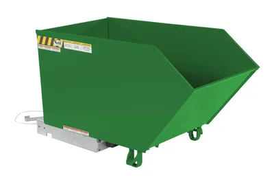 Vestil Steel Medium Duty Low Profile Self Dumping Hopper 1/2 Cubic Yard 4000 Lb. Capacity Green