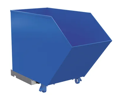 Vestil Steel Heavy Duty Low Profile Self Dumping Hopper 3/4 Cubic Yard 6000 Lb. Capacity Blue