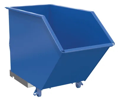 Vestil Steel High Strength Low Profile Hopper 3/4 Cubic Yard 6000 Lb. Capacity Blue