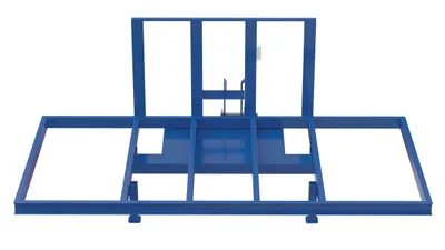 Vestil H-FBOD-4896-2 flat open side hopper shown from an alternate angle