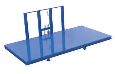Vestil Steel Open Sided Hopper Solid Deck 2,000 Lb. Capacity Blue