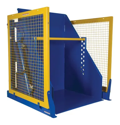 Vestil Steel Electric Hydraulic Box Dumper 48 In. Dump Height 6,000 Lb. Capacity Blue