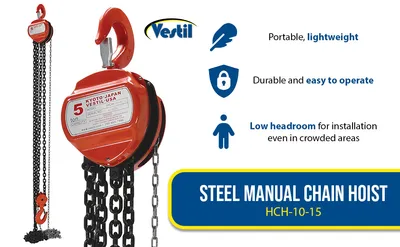 Vestil HCH-10-15 hand chain hoist feature highlights