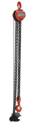 Vestil Steel Manual Chain Hoist 15 Ft. Lift 10,000 Lb. Capacity Orange