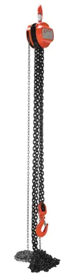 Vestil Steel Manual Chain Hoist 20 Ft. Lift 10,000 Lb. Capacity Orange