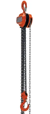 Vestil Steel Manual Chain Hoist 10 Ft. Lift 4,000 Lb. Capacity Orange