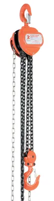 Vestil Steel Manual Chain Hoist 20 Ft. Lift 4,000 Lb. Capacity Orange