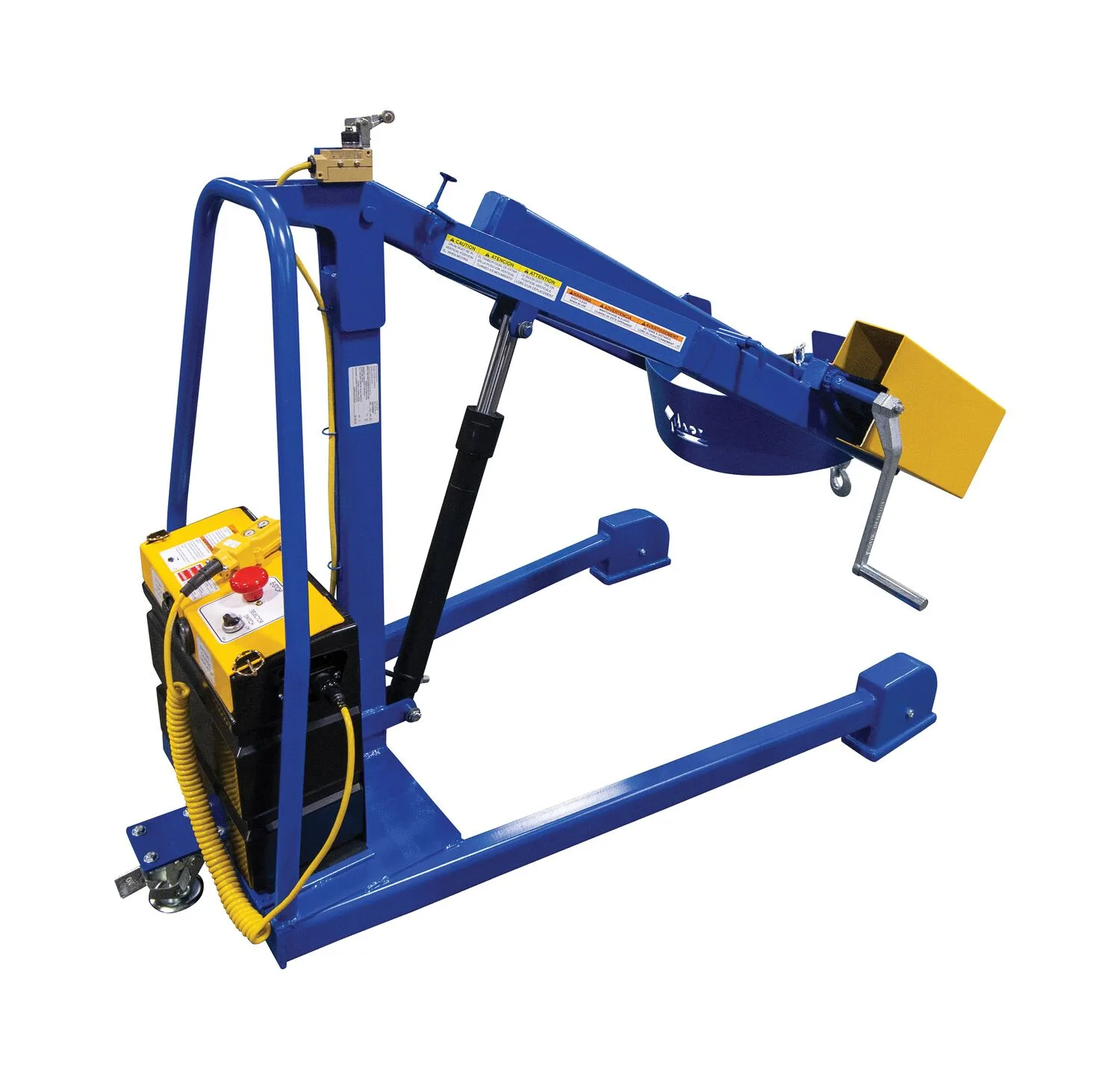 Vestil HDC-305-60-DC portable hydraulic drum carrier rotator boom