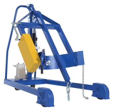 Vestil HDC-305-60 portable hydraulic drum carrier rotator boom shown from an alternate angle