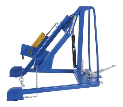 Vestil HDC-305-60 portable hydraulic drum carrier rotator boom shown from an alternate angle