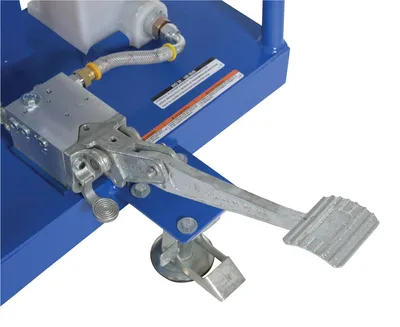 Vestil HDC-305-60 portable hydraulic drum carrier rotator boom shown from an alternate angle