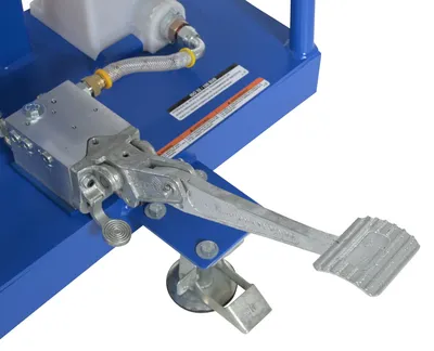 Vestil HDC-305-72 portable hydraulic drum carrier rotator boom shown from an alternate angle
