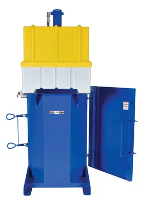 Vestil HDC-905-IDC/460V hydraulic drum crusher compactor shown from an alternate angle