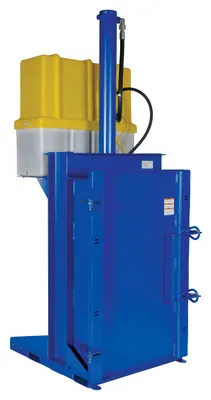 Vestil Steel Hydraulic Drum Crusher and Compactor 460 Volt Three Phase 38,000 Lbs. Crushing Force Blue