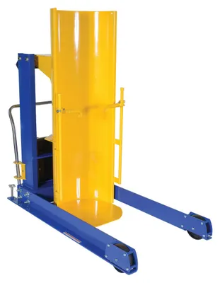 Vestil Steel Portable Hydraulic Drum Dumper 36 In. Dump Height 1,500 Lb. Capacity Blue / Yellow
