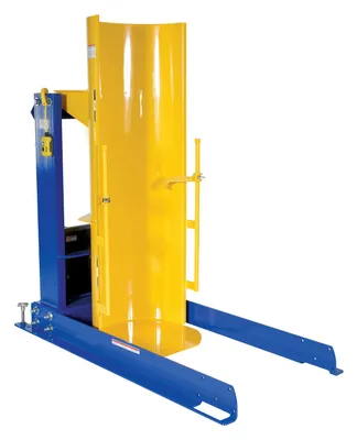 Vestil Steel Stationary Hydraulic Drum Dumper 36 In. Dump Height 1,500 Lb. Capacity Blue / Yellow