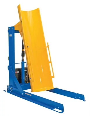 Vestil Steel Stationary Hydraulic Drum Dumper 72 In. Dump Height 1,000 Lb. Capacity Blue / Yellow