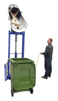 Vestil HDD-72-7-P-SSC hydraulic drum dumper shown from an alternate angle
