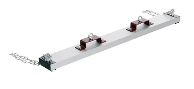 Vestil Steel Forklift Heavy Duty Sweeper Magnet 48 In. Sweep Width 100 Lb. Capacity Silver