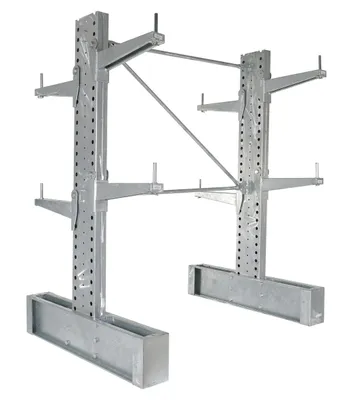 Vestil Steel Heavy Duty Cantilever Rack Kit with 24 In. Arm Set 86,000 Lb. Capacity Silver