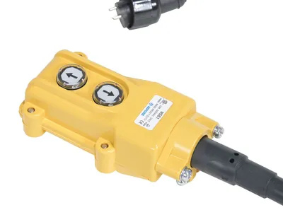 Vestil 2 Button Hand Control Assembly with 18-90" Coiled Cord Yellow