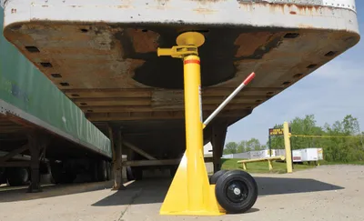 Vestil HI-J-100 trailer stabilizing jack shown from an alternate angle