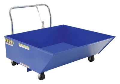 Vestil Steel Low Profile Parts Hopper 1/2 Cubic Yd. 2,000 Lb. Capacity Blue