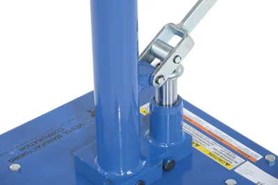Vestil HT-02-24R hydraulic post tables w rounded top shown from an alternate angle
