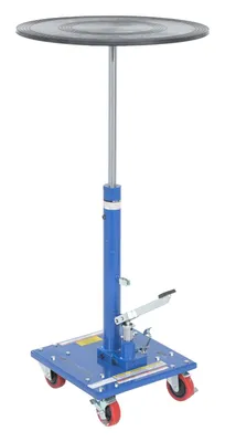 Vestil Steel 24" Round Top Hydraulic Post Table 200 Lb. Capacity Blue
