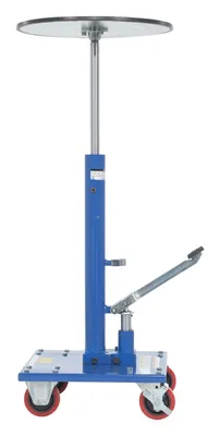 Vestil Steel 18" Round Top Hydraulic Post Table 300 Lb. Capacity Blue