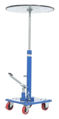 Vestil Steel 24" Round Top Hydraulic Post Table 300 Lb. Capacity Blue