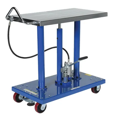 Vestil Steel Air Hydraulic Post Table 30 In. x 36 In. 2,000 Lb. Capacity Blue / Silver