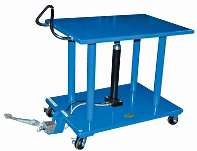 Vestil Steel Hydraulic Post Table 30 In. x 36 In. 4,000 Lb. Capacity Blue