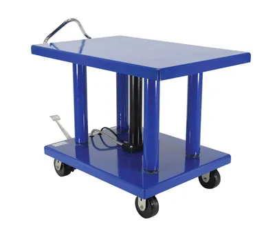 Vestil Steel Hydraulic Post Table 30 In. x 36 In. 6,000 Lb. Capacity Blue