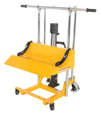 Vestil HYD-ROLL-16 roll lifters and transporter shown from an alternate angle
