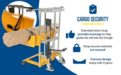 Vestil HYD-ROLL-16 roll lifters and transporter feature highlights