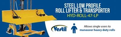Vestil HYD-ROLL-47-LP roll lifters and transporter feature highlights