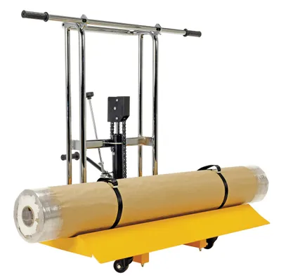 Vestil HYD-ROLL-47 roll lifters and transporter shown from an alternate angle